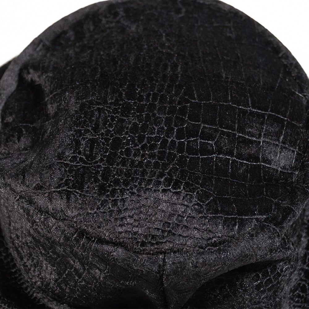 Snake-Print Embossed Suede Bucket